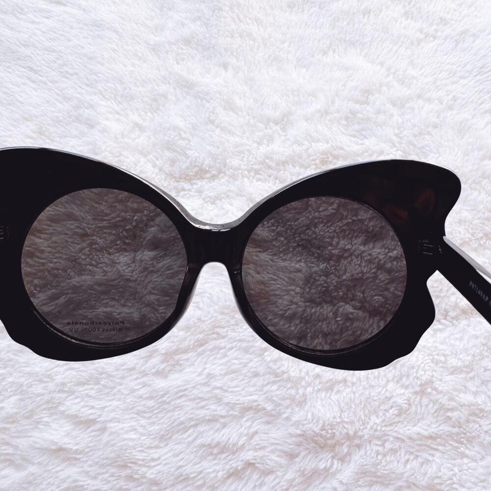 Eliza Black Butterfly-shaped Sunglasses - Picture 10 of 13